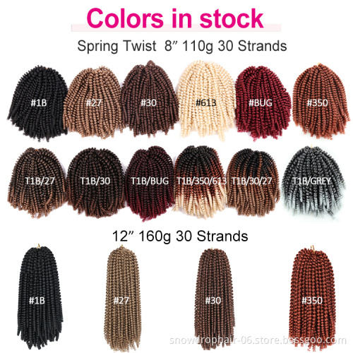 Wholesale Purple Juliana 12 Inches Red Spring Twist For Faux Locs Blue Colored Crochet Spring Twist Hair